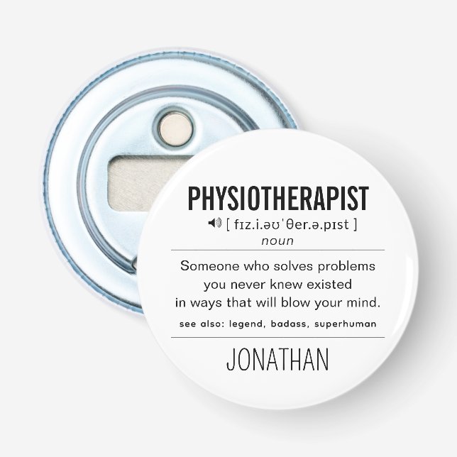 Personlig Physioterapist Funny Flasköppnare (Framsidan)