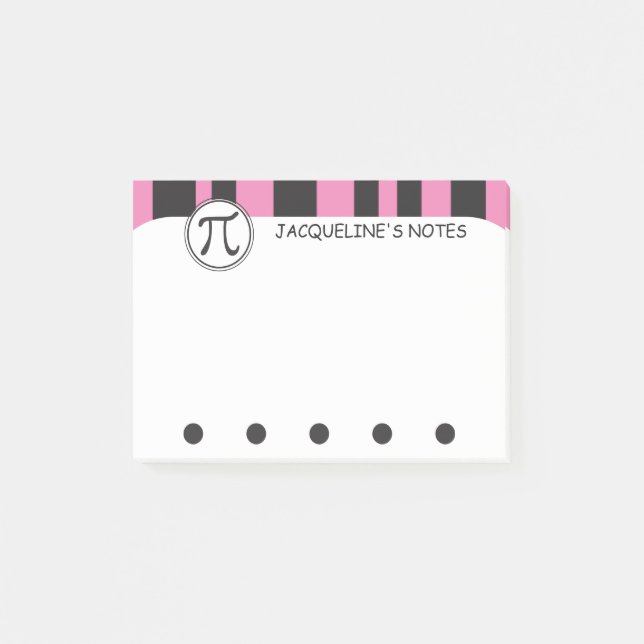 Personlig Pi-symbol Math Thmet ROSA Post-it Block (Framsida)