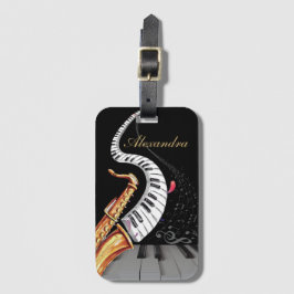 Personlig Piano Music Note Saxophone Bagagebricka
