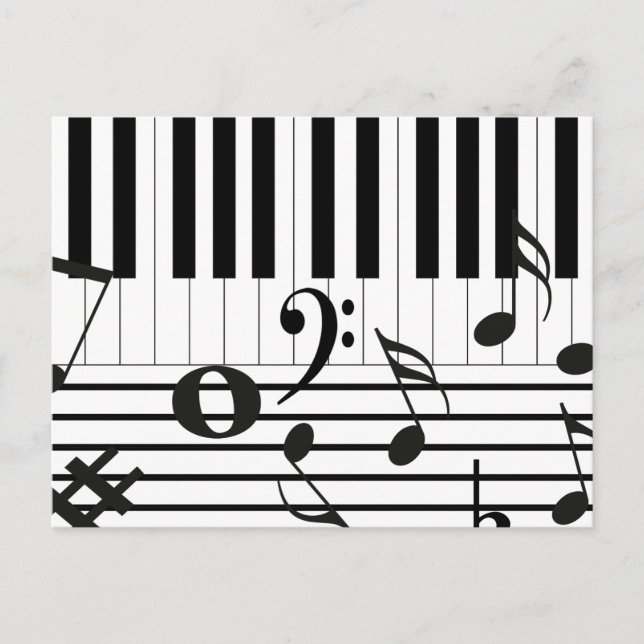Personlig Piano Nycklar Instrument Vykort (Framsida)