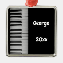 Personlig Piano Nycklar Metall Ornament