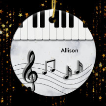 Personlig Piano Nycklar och Musik noter jul