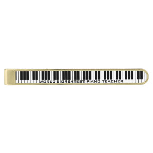 Personlig piano nycklar slips pub för pianist slipsnål med guldfinish