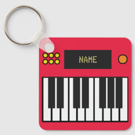 Personlig Piano Nycklar Tangentbord Keychain Red Nyckelring