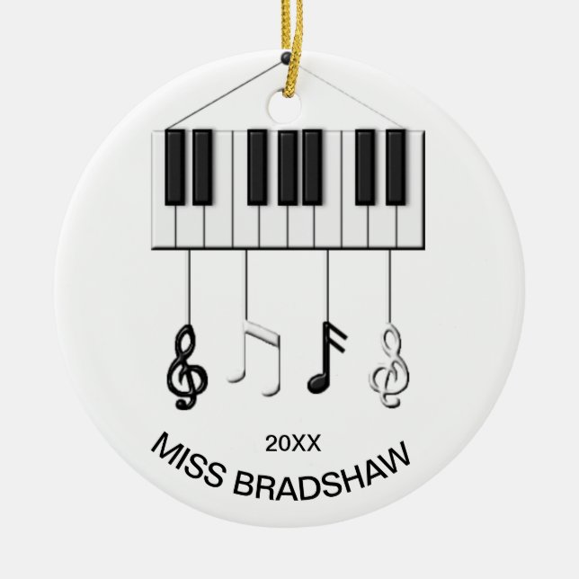 Personlig Piano Teacher Ornament (Framsidan)
