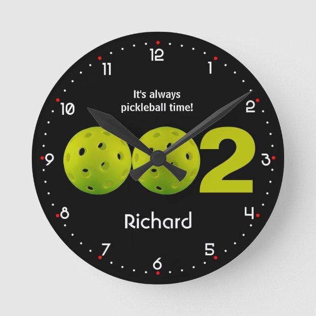Personlig Pickleball 002 score Rund Klocka (Framsida)