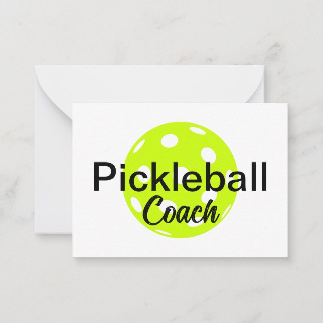 Personlig Pickleball Coach Namn Anteckningskort (Framsida)