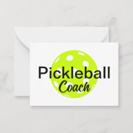 Personlig Pickleball Coach Namn Anteckningskort