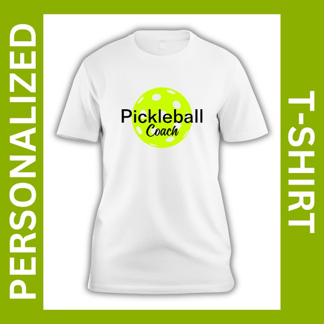 Personlig Pickleball Coach Namn T Shirt (Personalized Pickleball Coach T-Shirt)