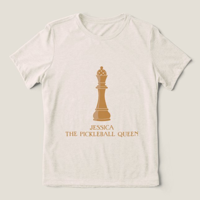 Personlig Pickleball Drottning T Shirt (Design Framsida)