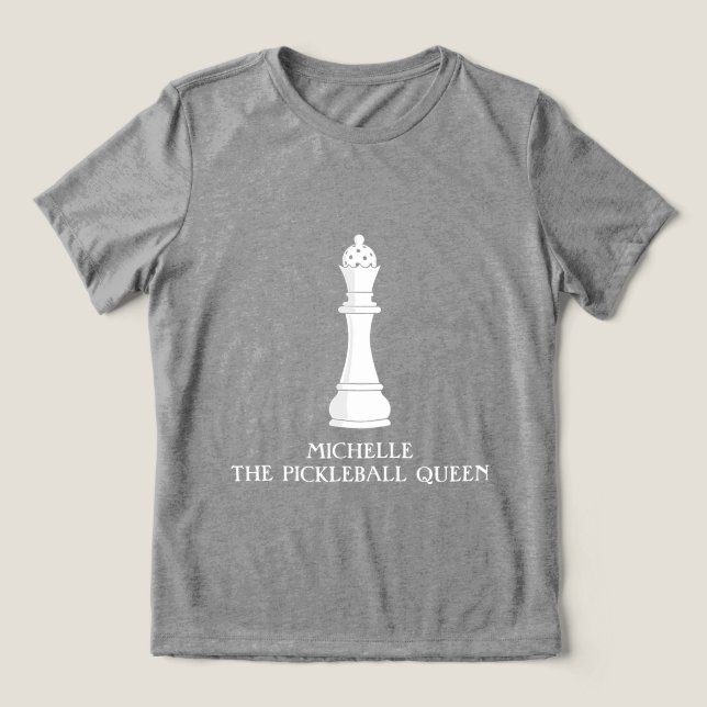 Personlig Pickleball Drottning T Shirt (Design Framsida)