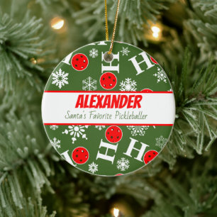 Personlig Pickleball jul Ho Ho Ho Julgransprydnad Keramik