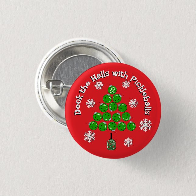 Personlig Pickleball Julgran Xmas-firande Knapp (Framsida & baksida)