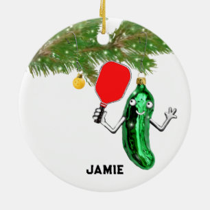 personlig pickleball julgransprydnad keramik