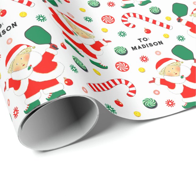 Personlig Pickleball Julpresent Presentpapper (Rullad Hörn)