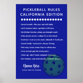 Personlig Pickleball Kalifornien Edition Poster