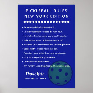 Personlig Pickleball New York Edition Affisch