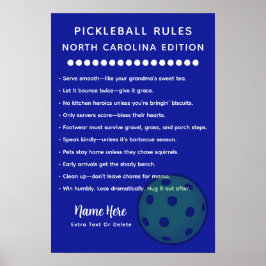 Personlig Pickleball North Carolina Edition Poster