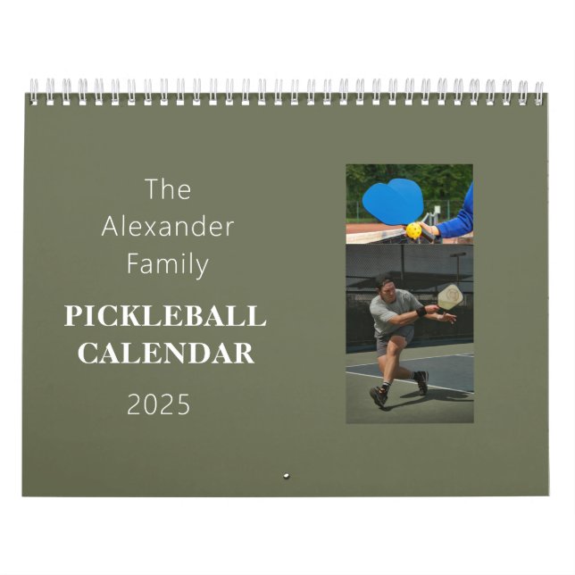 Personlig Pickleball Photo Calendar Kalender (Omslag)