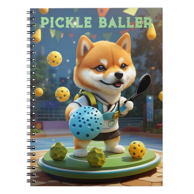 Personlig Pickleball Pickle Baller Anteckningsbok (Framsidan)