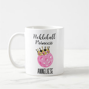 Personlig Pickleball Princess Rosa Watercolor Kaffemugg