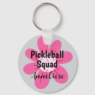Personlig Pickleball Squad Flower Gift Nyckelring