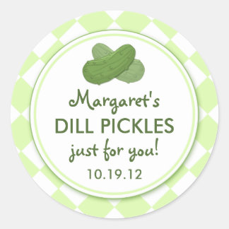 Personlig Pickles Round Canning Stickers Runt Klistermärke