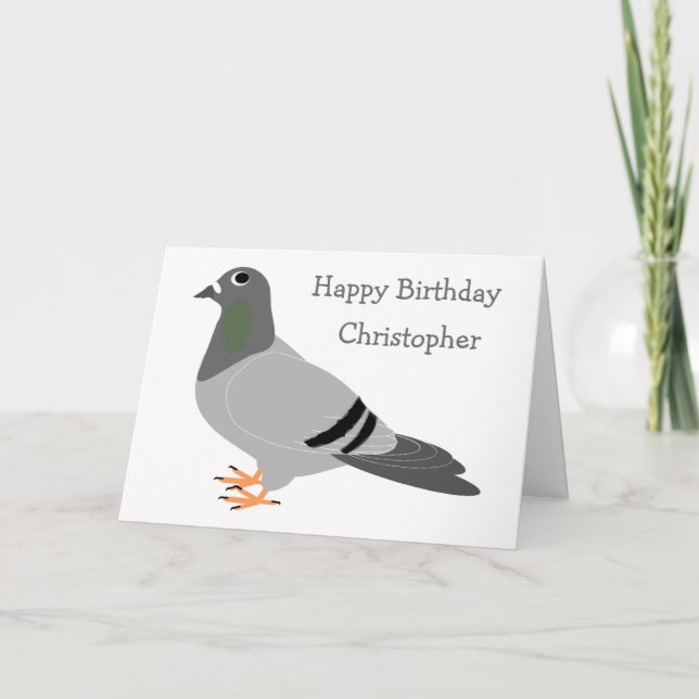 Personlig Pigeon Design Birthday Kort (Framsida)