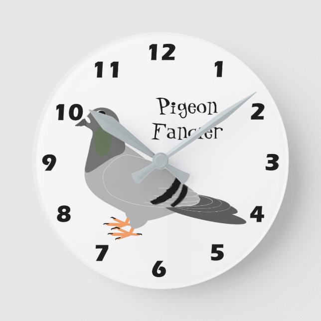 Personlig Pigeon-design Rund Klocka (Framsida)