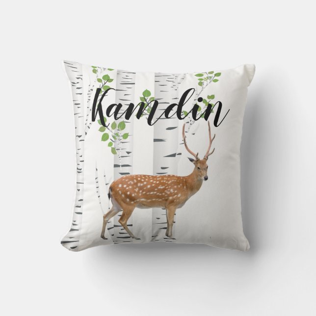 Personlig Pillow Hjort Doe Buck Woodland Hunting Kudde (Framsida)