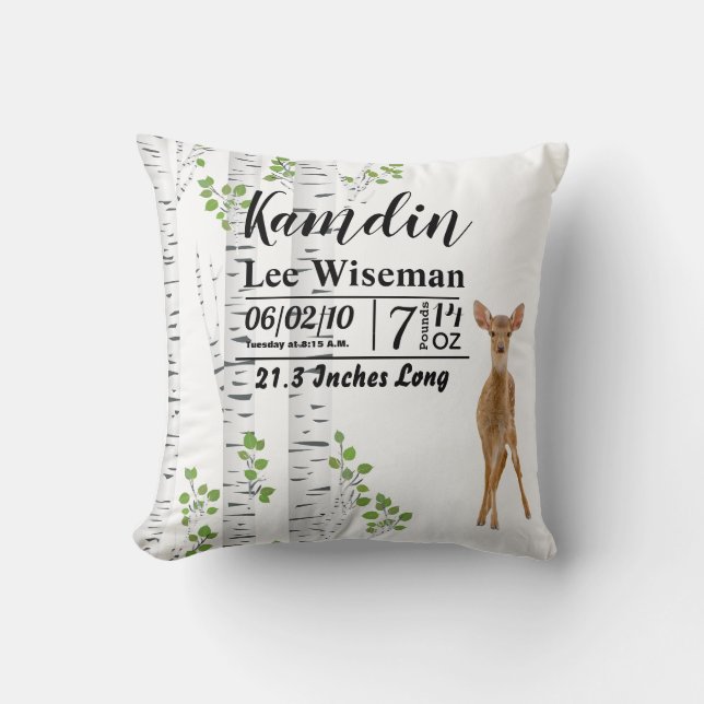 Personlig Pillow Hjort Doe Woodland Buck L. Kudde (Framsida)