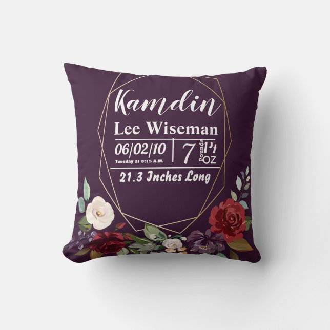 Personlig Pillow Plum Lila Ro Guld G Kudde (Framsida)