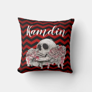Personlig Pillow Ro Gothic Chevron red Kudde