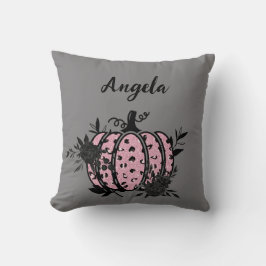 Personlig Pillow, Rosa och svart Pumpkin Kudde