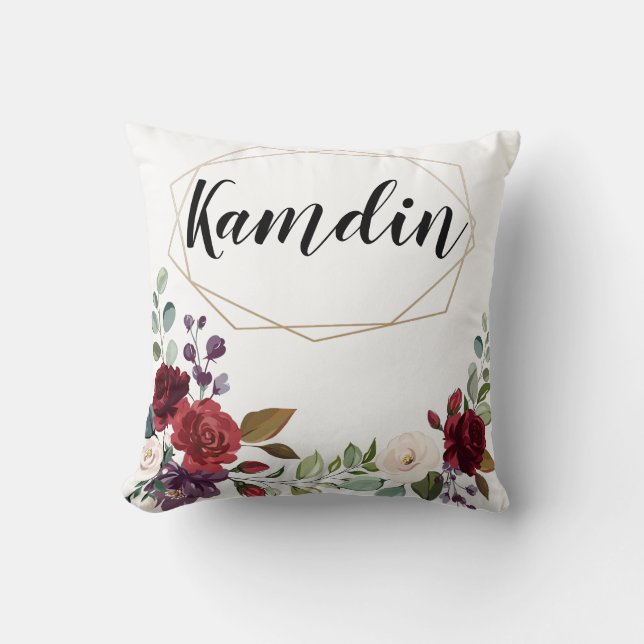 Personlig Pillow Vit ros Guld Geometric Flo Kudde (Framsida)