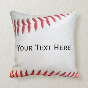 Personlig Pillow White Baseball röd stygn Kudde