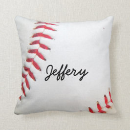 Personlig Pillow White Baseball röd stygn Kudde