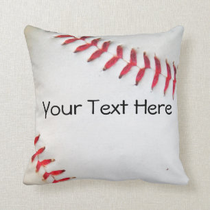 Personlig Pillow White Baseball röd stygn Kudde
