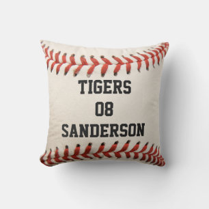 Personlig Pillow White Baseball röd stygn Kudde
