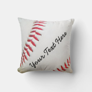 Personlig Pillow White Baseball röd stygn Kudde