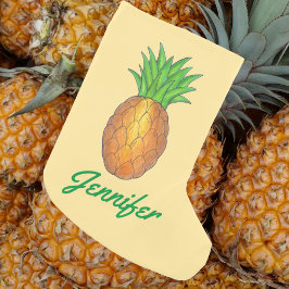 Personlig Pineapple Tropical Island Fruit Liten Julstrumpa