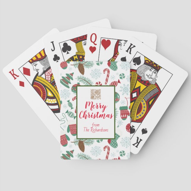 Personlig Pinecones, Polkagrisar Mittens Träd Casinokort (Baksidan)