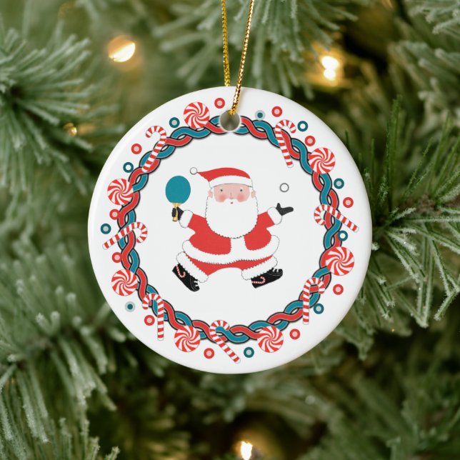Personlig Ping Pong Helgdag Gift Julgransprydnad Keramik (Träd)