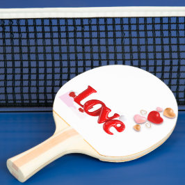 Personlig pingisracket med kärlek och hjärtan