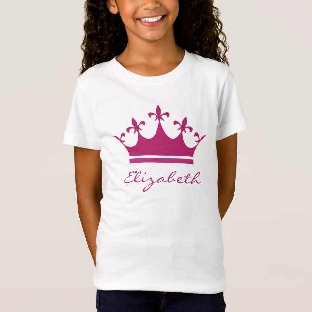 Personlig Pinkish Lila Tiara Tee (Framsida)