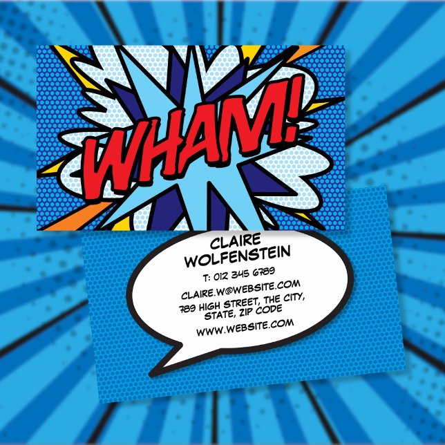 Personlig PIP Art Tecknad Bok WHAM Visitkort (Personalized Pop Art Comic Book WHAM Business Card)