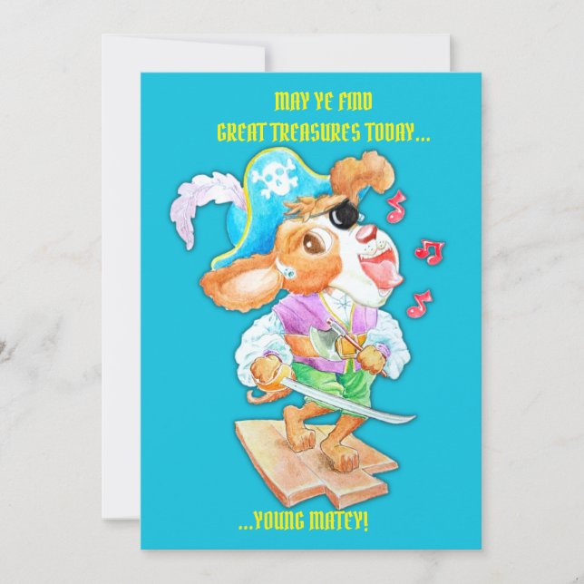 Personlig Pirat Boys Birthday Greetings Card Julkort (Framsida)