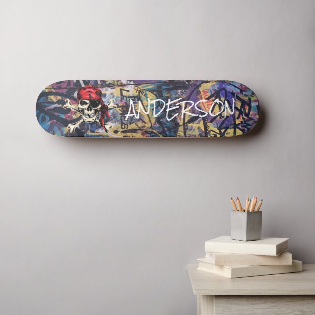 Personlig Pirat Döskalle skateboard (Väggkonst (Horz))