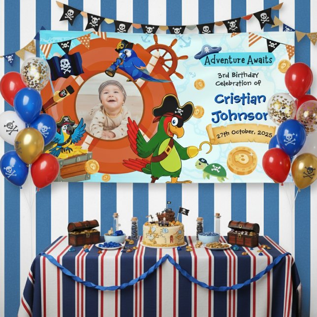 Personlig Pirat Födelsedagsfest Banner Photo Poster (Skapare uppladdad)
