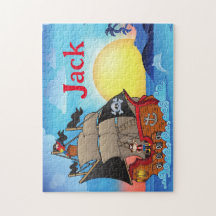 Personlig Pirat Frakt Child Namn Puzzle